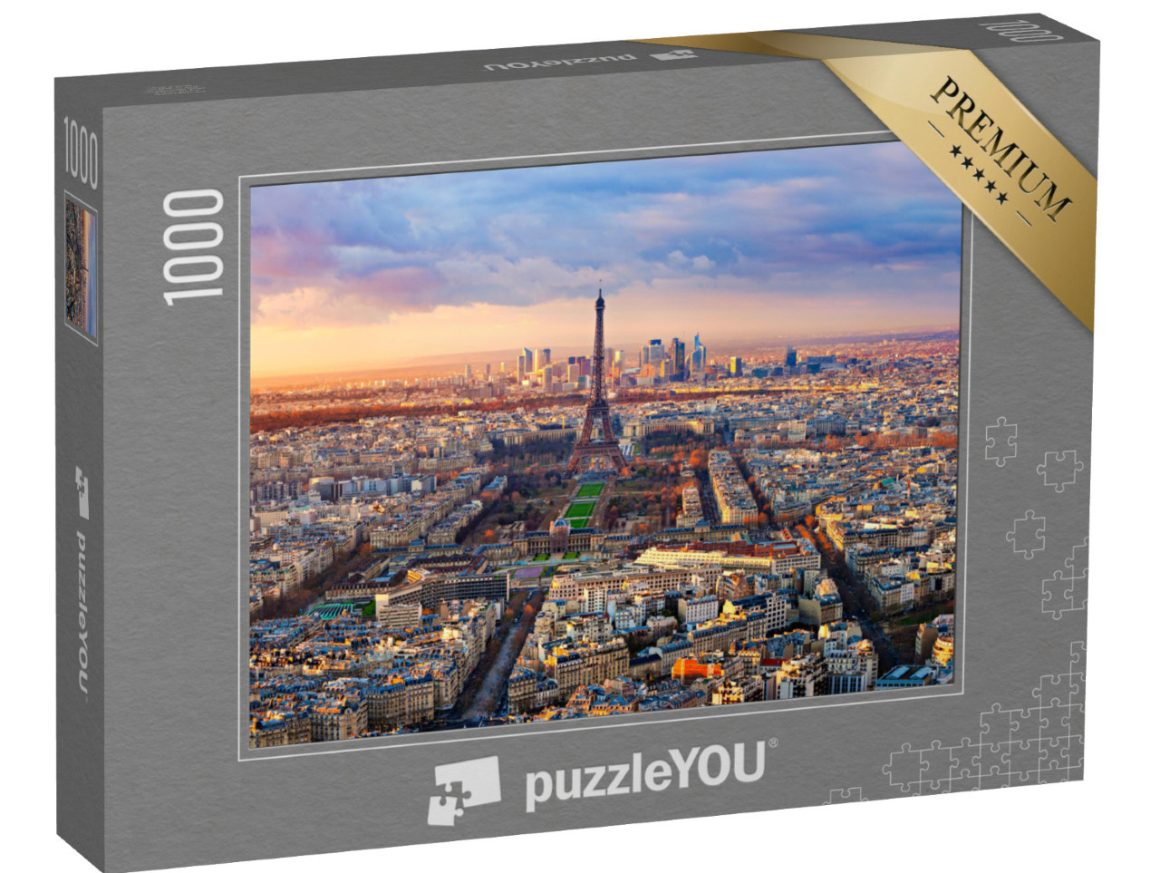 Puzzle 1000 pezzi „Vista aerea di Parigi al tramonto“