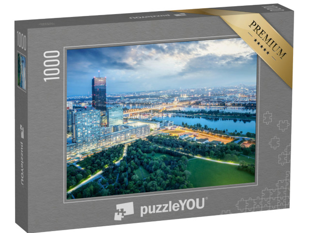 Puzzle 1000 pezzi „Lo skyline di Vienna di notte, Austria“