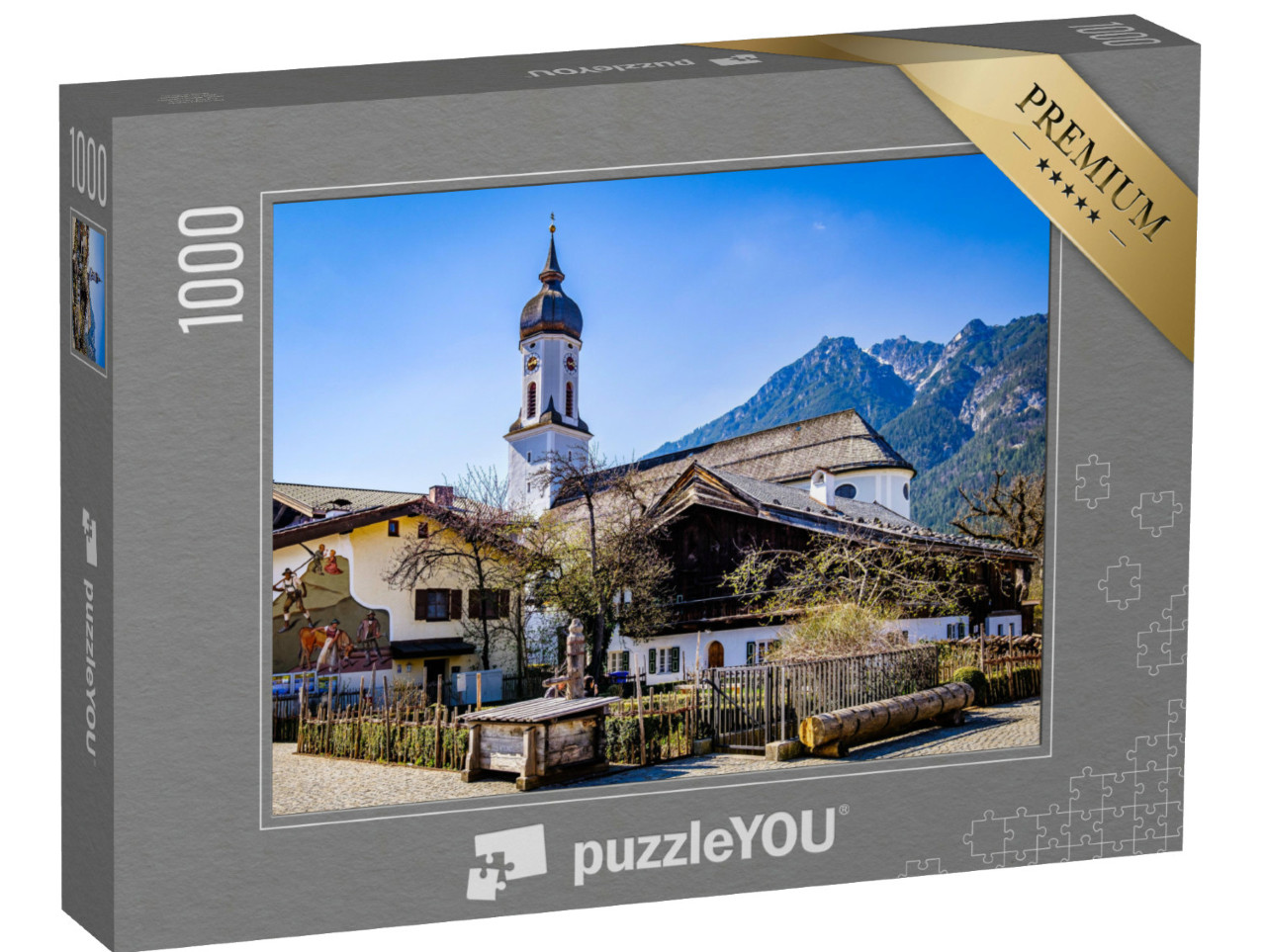 Puzzle 1000 pezzi „Centro storico con edifici storici a Garmisch-Partenkirchen“