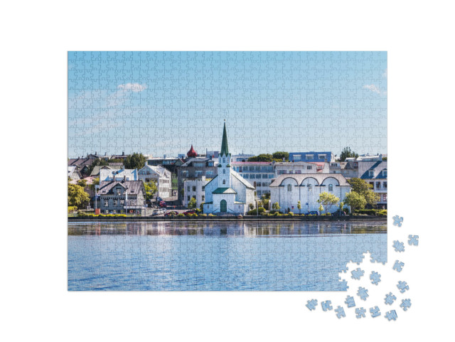 Puzzle 1000 pezzi „Banchina del mare nel centro di Rejkavik“