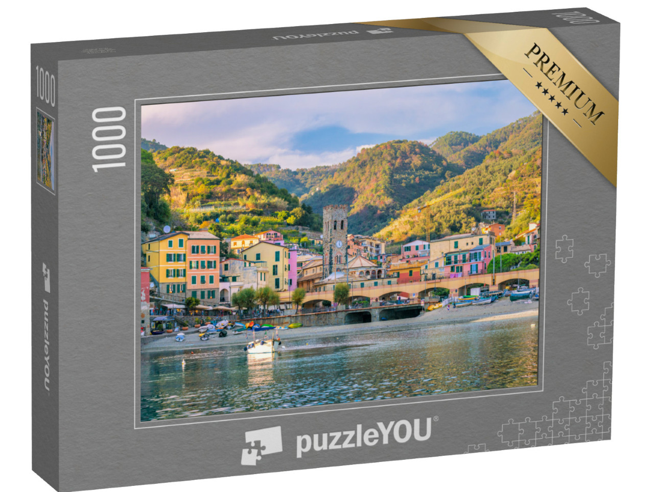 Puzzle 1000 pezzi „Monterosso al Mare, antichi borghi marinari delle Cinque Terre sulla Riviera italiana in Italia“