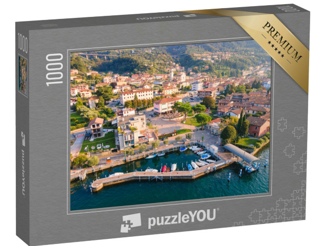 Puzzle 1000 pezzi „Veduta aerea del paese di Sulzano, provincia di Brescia, Lombardia, Italia, Europa.“