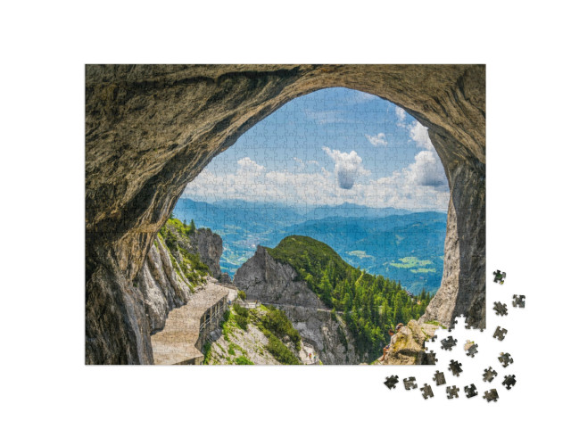 Puzzle 1000 pezzi „Vista sulle Alpi di Berchtesgaden dall'Eisriesenwelt in Austria“