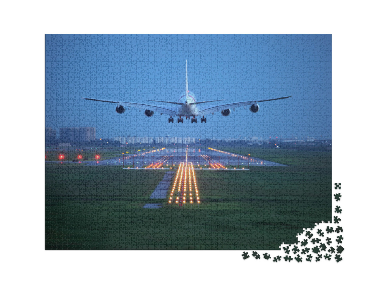 Puzzle 2000 pezzi „Atterraggio di aeromobili passeggeri a destinazione“