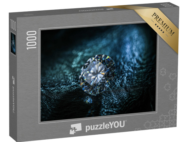 Puzzle 1000 pezzi „Diamante taglio rotondo e luce blu“