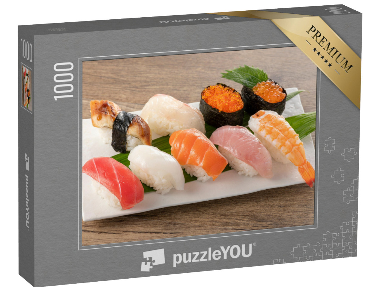 Puzzle 1000 pezzi „Sushi nigiri su un piatto“