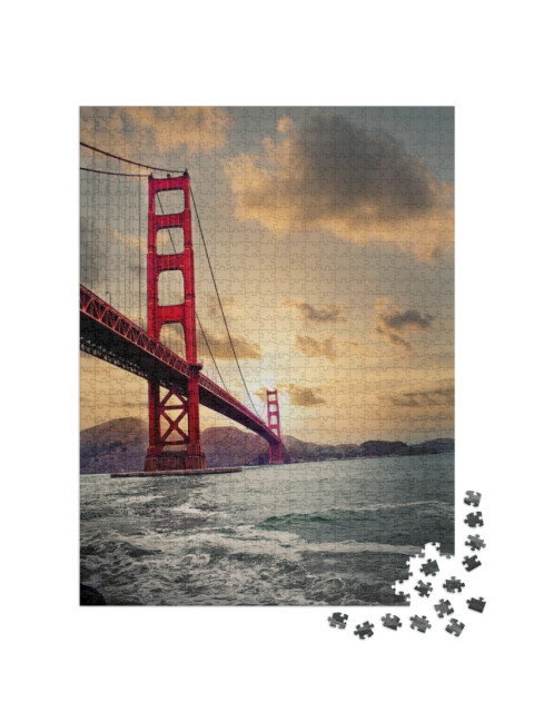 Puzzle 1000 pezzi „Ponte del Golden Gate: tramonto“