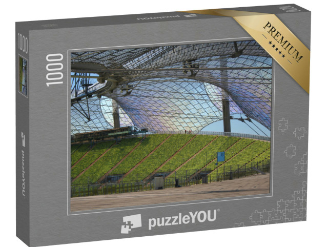 Puzzle 1000 pezzi „File di sedili e copertura dello Stadio Olimpico di Monaco di Baviera“