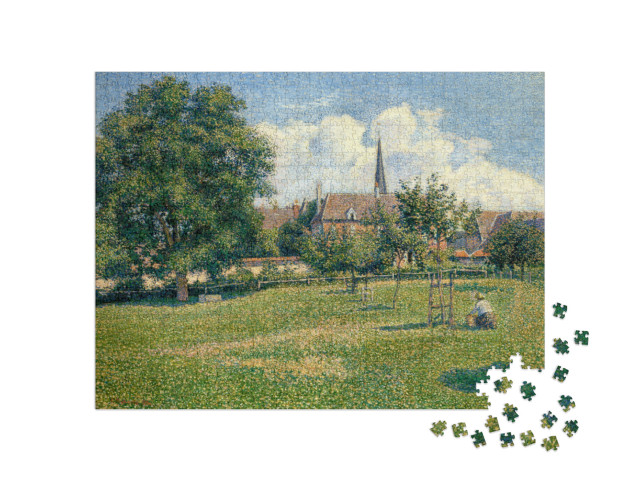 Puzzle 1000 pezzi „Camille Pissarro - La casa della donna sorda e il campanile di Eragny“