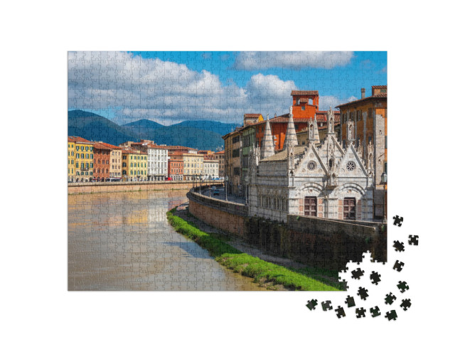 Puzzle 1000 pezzi „Kirche Santa Maria della Spina, eine gotische Kirche am Lungarno Gambacorti in Pisa“