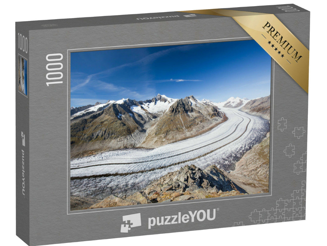 Puzzle 1000 pezzi „Maestosa vista sul ghiacciaio dell'Aletsch“
