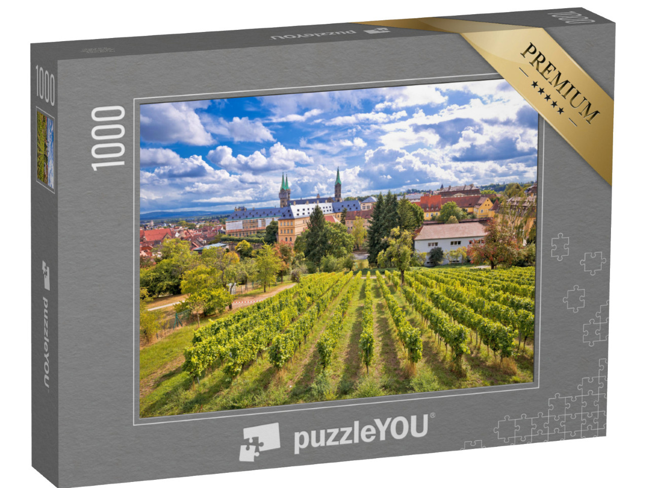 Puzzle 1000 pezzi „Vista dai vigneti di Michaelsberg, Bamberg, Germania“