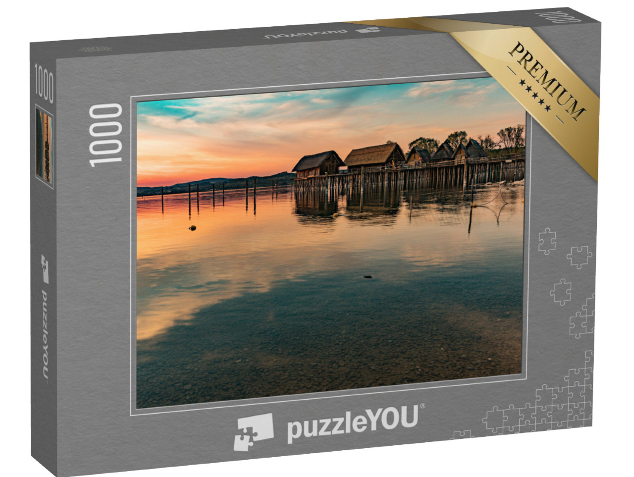 Puzzle 1000 pezzi „Palafitte a Unteruhldingen sul Lago di Costanza“