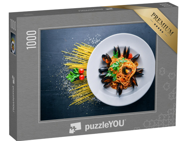 Puzzle 1000 pezzi „Pasta con cozze e frutti di mare“