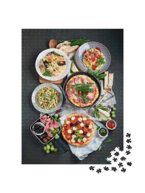 Puzzle 1000 pezzi „Pizza, pasta, antipasti“