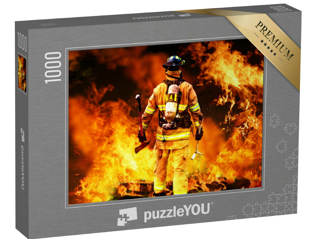 Puzzle 1000 pezzi „Pompiere nel fuoco“
