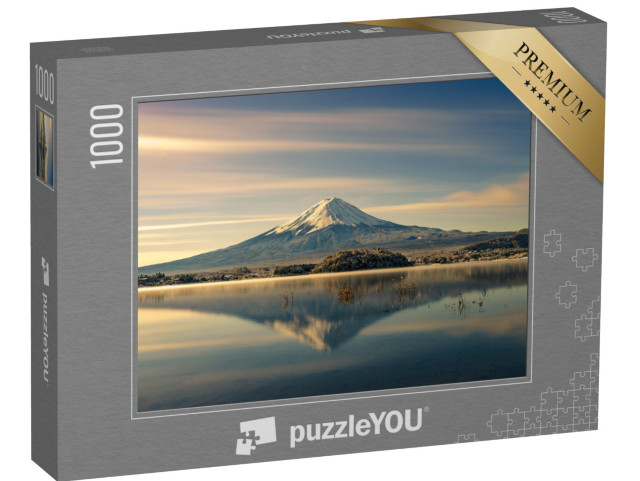 Puzzle 1000 pezzi „Riflesso del Monte Fuji nell'acqua, autunno in Giappone“