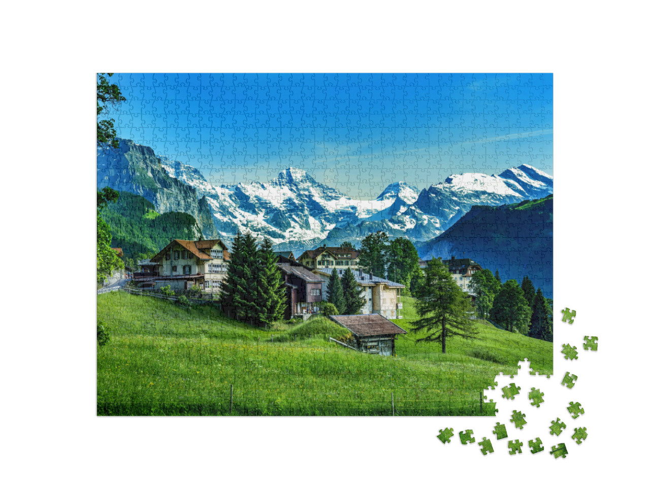 Puzzle 1000 pezzi „Alpi svizzere con Jungfraujoch“