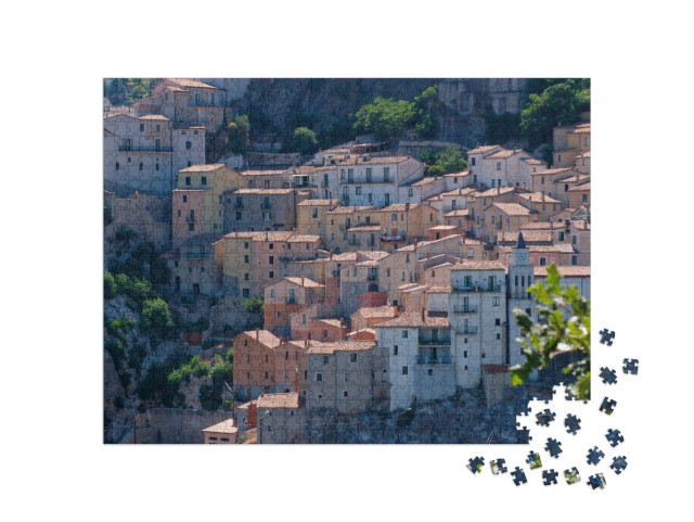 Puzzle 1000 pezzi „Muro Lucano, comune di Potenza, Basilicata, Italia, veduta del paese“