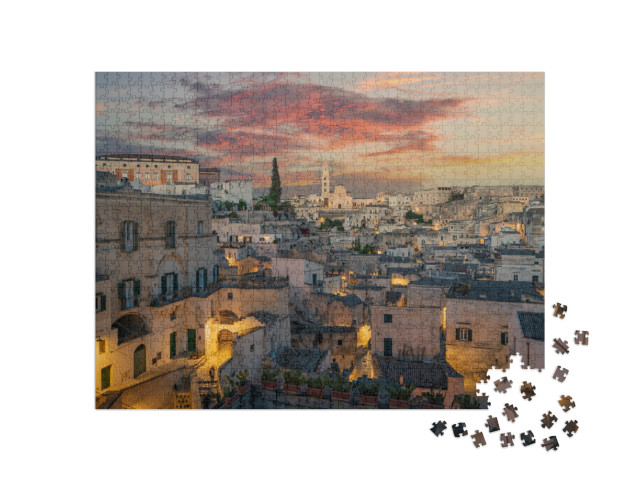 Puzzle 1000 pezzi „Matera vista sul centro storico in Italia“