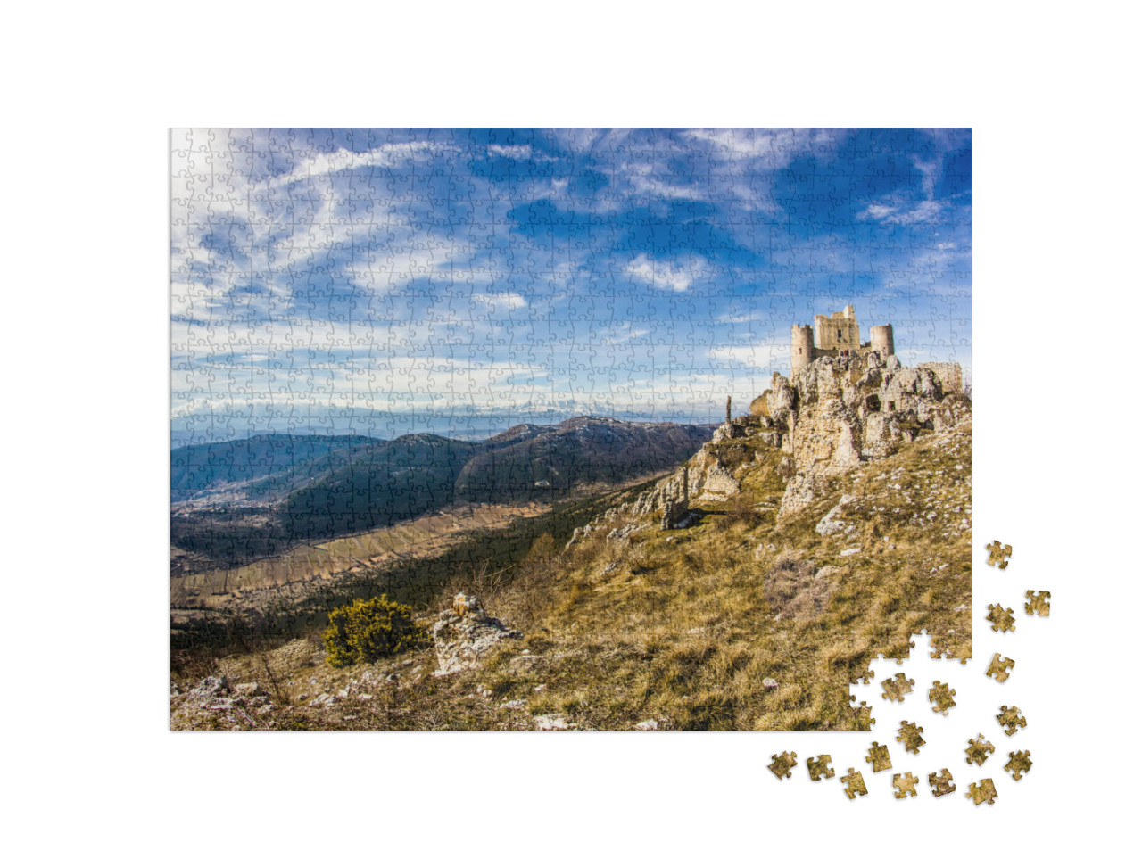 Puzzle 1000 pezzi „Castello di Rocca Calascio, Abruzzo, Italia centrale, Parco Nazionale d'Abruzzo, Castello Alto“