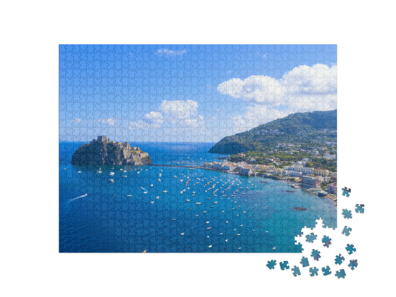 Puzzle 1000 pezzi „Isola di ischia, Italia, mare mediterraneo“