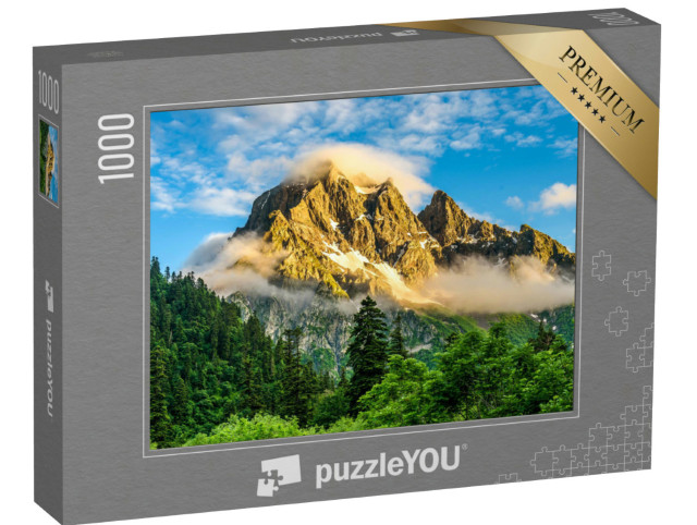 Puzzle 1000 pezzi „Una vetta mozzafiato al mattino“