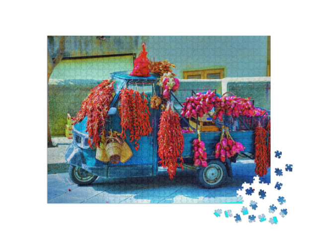 Puzzle 1000 pezzi „Tropea peperoncini e cipolle Italia“