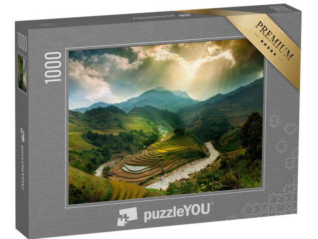 Puzzle 1000 pezzi „Campi di riso sui terrazzamenti di Mu Cang Chai, YenBai, Vietnam“