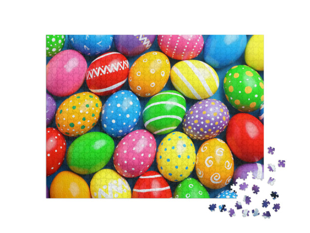 Puzzle 1000 pezzi „Tante uova di Pasqua colorate“