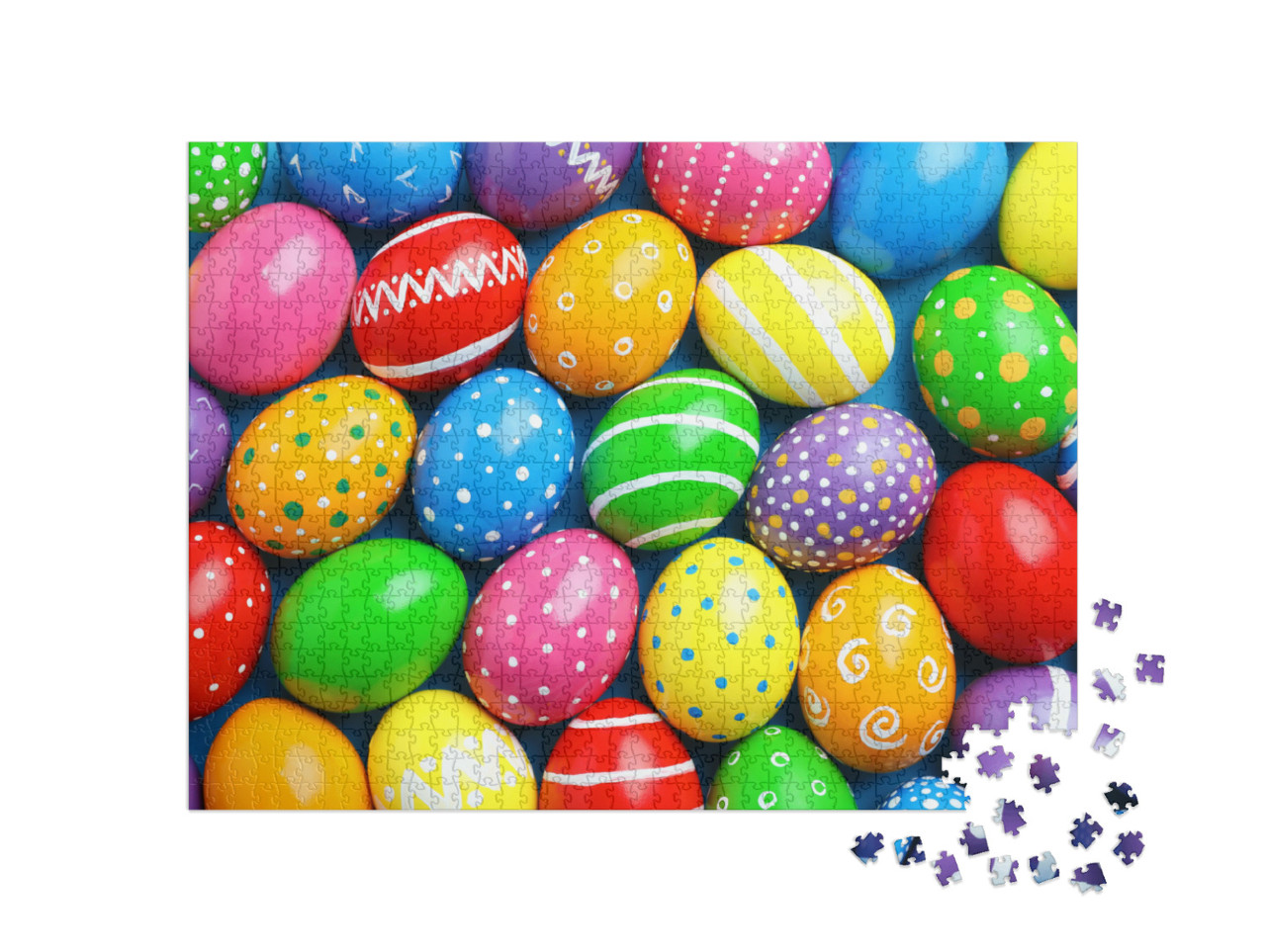 Puzzle 1000 pezzi „Tante uova di Pasqua colorate“