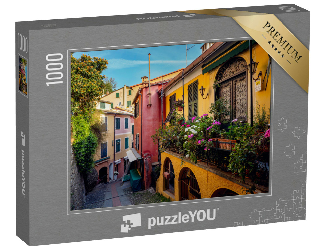 Puzzle 1000 pezzi „Via della città di Portofino, regione Liguria, Italia“