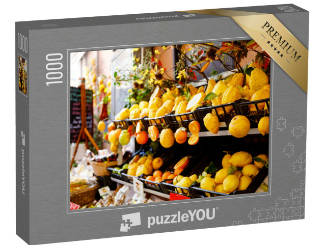 Puzzle 1000 pezzi „I tradizionali e deliziosi limoni italiani a Taormina, in Sicilia“