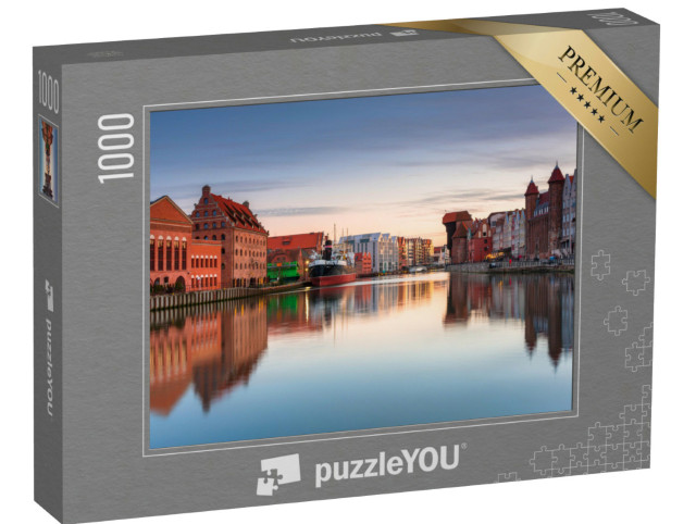 Puzzle 1000 pezzi „Tramonto a Danzica sul fiume Motlawa, Polonia“
