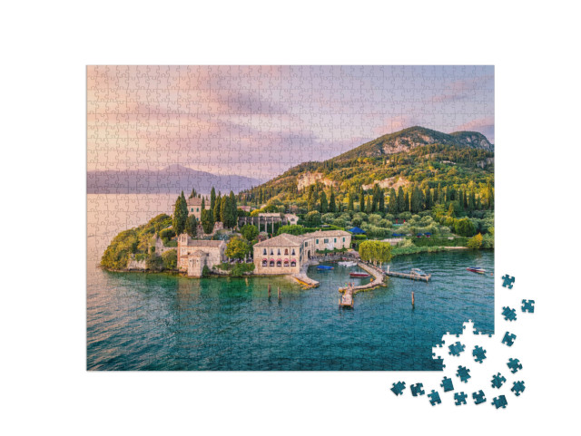 Puzzle 1000 pezzi „Punta San Vigilio sul Lago di Garda, Italia“