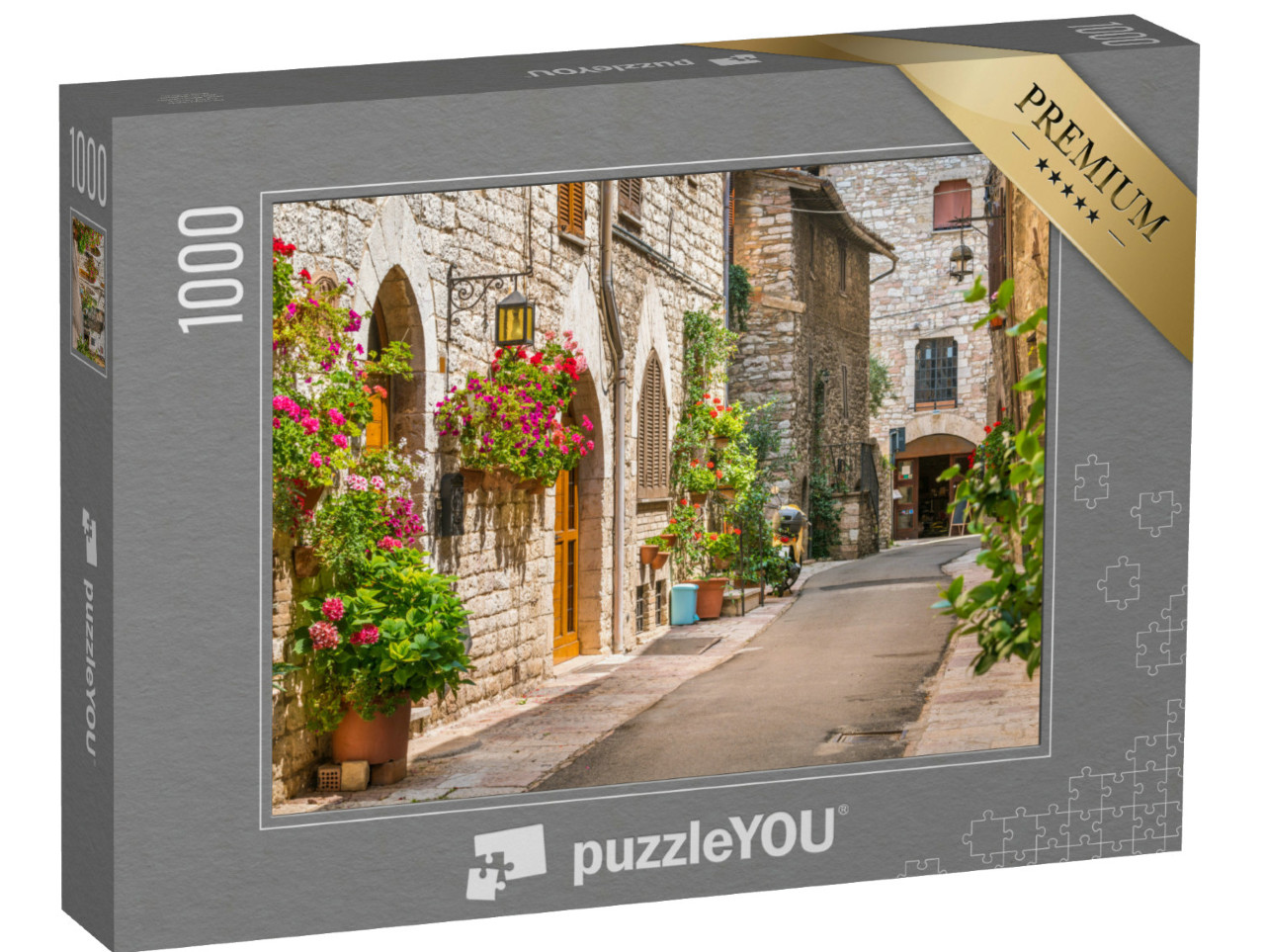 Puzzle 1000 pezzi „Una vista pittoresca ad Assisi. Provincia di Perugia, Umbria, Italia centrale.“