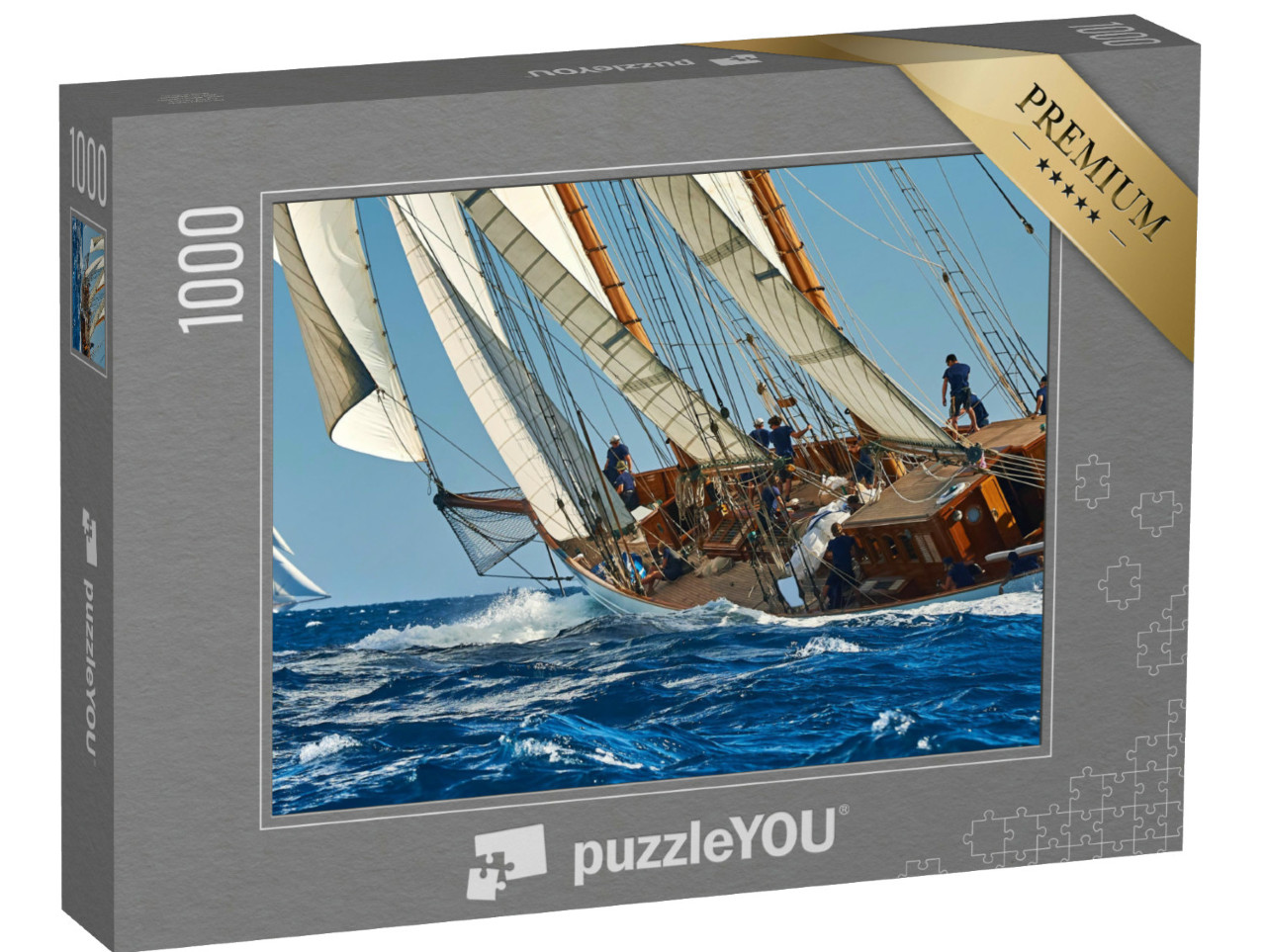 Puzzle 1000 pezzi „Duro il vento: regata di velieri“