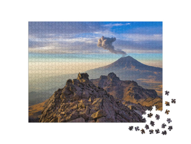 Puzzle 1000 pezzi „Eruzione del vulcano Popocatepetl in Messico“