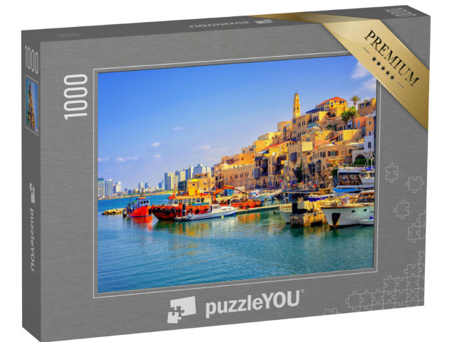 Puzzle 1000 pezzi „Città vecchia, porto di Giaffa e skyline di Tel Aviv, Israele“