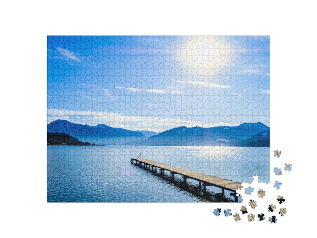 Puzzle 1000 pezzi „Tegernsee blu chiaro in Baviera“
