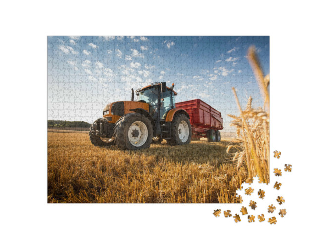 Puzzle 1000 pezzi „Un trattore al raccolto“