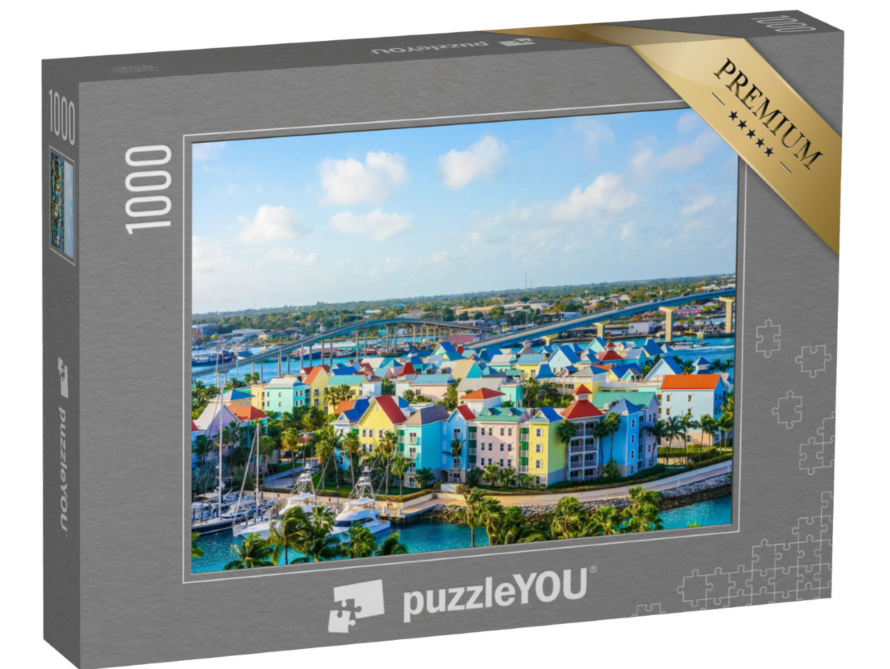 Puzzle 1000 pezzi „Vista aerea di Nassau in HD, USA“