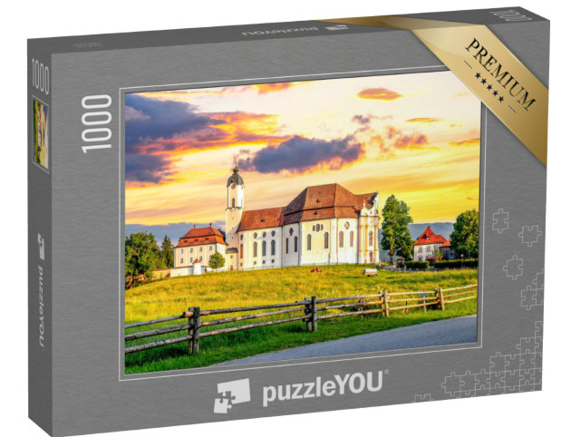 Puzzle 1000 pezzi „Wieskirche a Steingaden, Baviera, Germania“