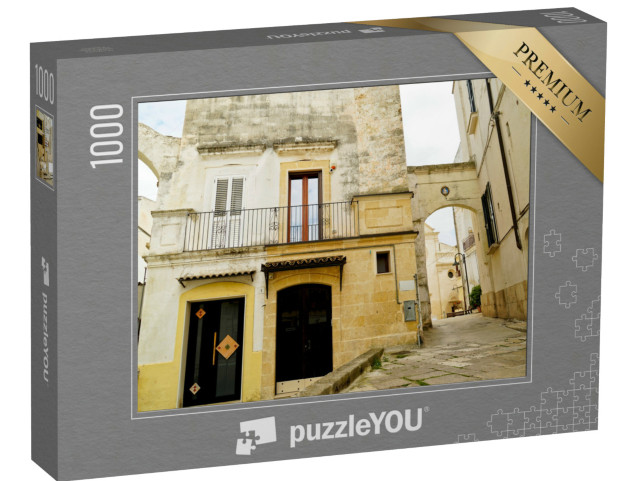 Puzzle 1000 pezzi „i vicoli e la gravina del centro storico di Gravina di Puglia. Puglia. Italia“