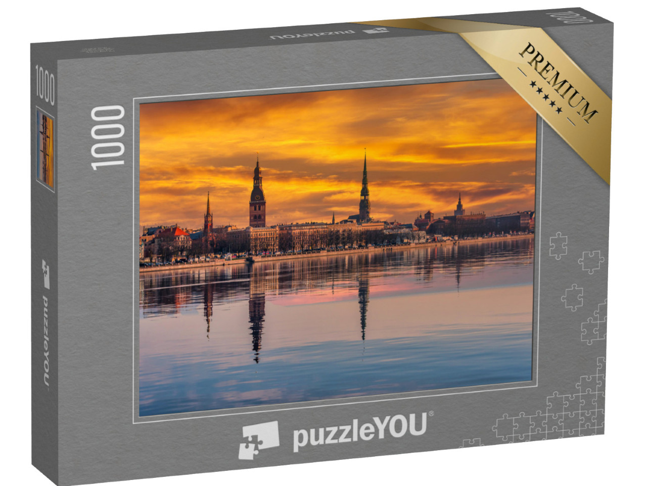 Puzzle 1000 pezzi „Paesaggio urbano di Riga, Lettonia“