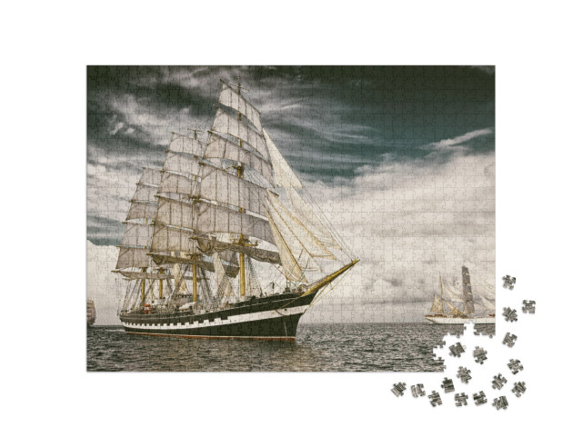 Puzzle 1000 pezzi „Veliero in viaggio attraverso il mare“