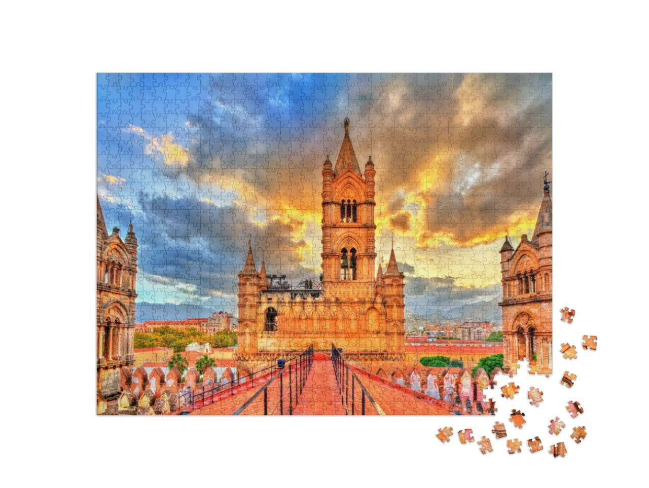 Puzzle 1000 pezzi „La cattedrale di Palermo, Sicilia“