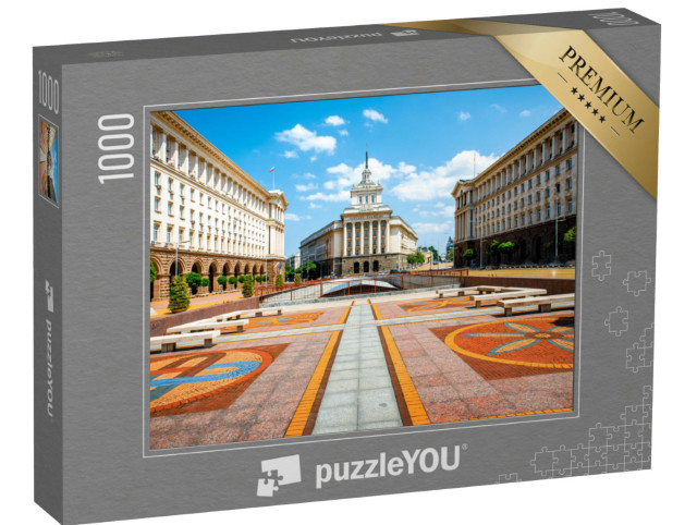 Puzzle 1000 pezzi „Classicismo socialista: insieme di tre edifici a Sofia, Bulgaria“