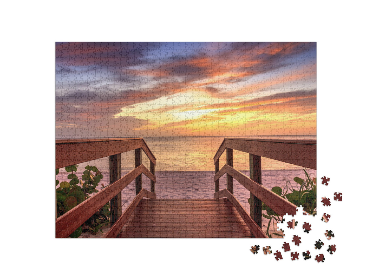 Puzzle 1000 pezzi „Tramonto sulla costa di Naples, Florida“