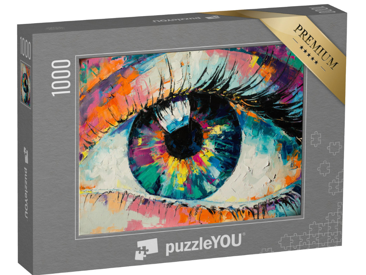 Puzzle 1000 pezzi „Immagine astratta concettuale dell'occhio, pittura a olio“